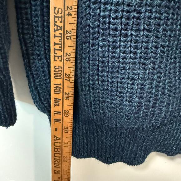 Aran Crafts NEW Men's 1/2 Zip Sweater 100% Wool Blackwatch Navy Green Large - Picture 7 of 9